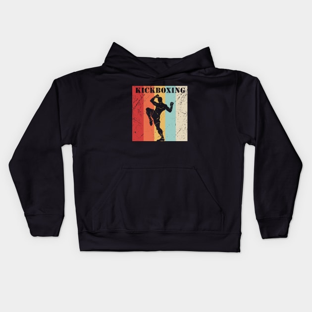 Kickboxing Vintage Retro Kids Hoodie by sunima